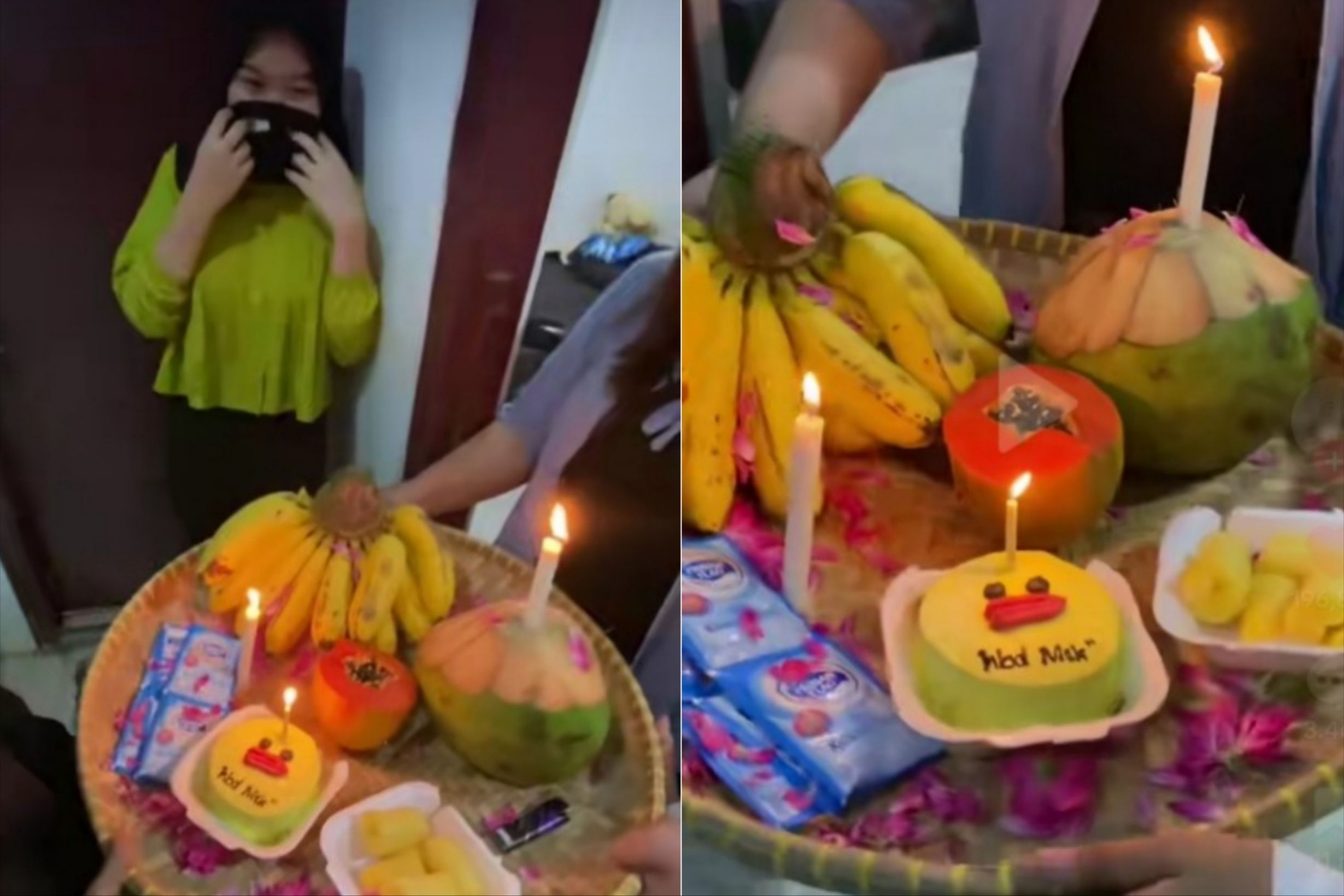 Viral! Momen Wanita Dapat Kejutan 'Sesajen' Ulang Tahun dari Teman-temannya, Warganet: Kayak Ngasih ke Leluhur