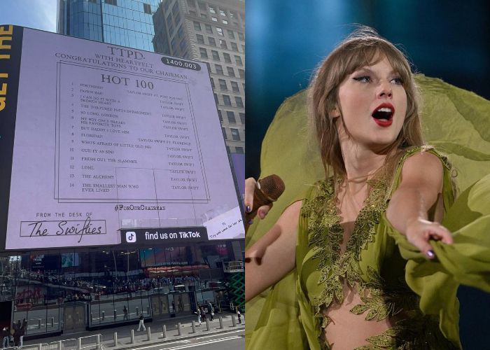 Rayakan 14 Lagu Taylor Swift Masuk Posisi Teratas Billboard, Penggemar Beli Ruang Iklan di Times Square