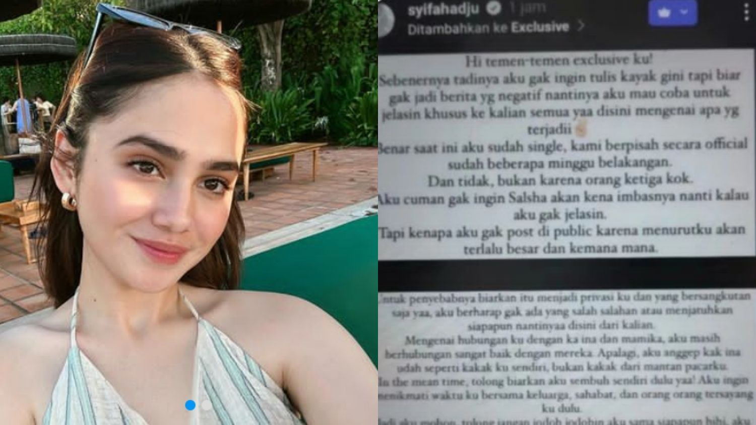 Syifa Hadju Umumkan Putus dengan Rizky Nazar Setelah 5 Tahun Menjalin Asmara