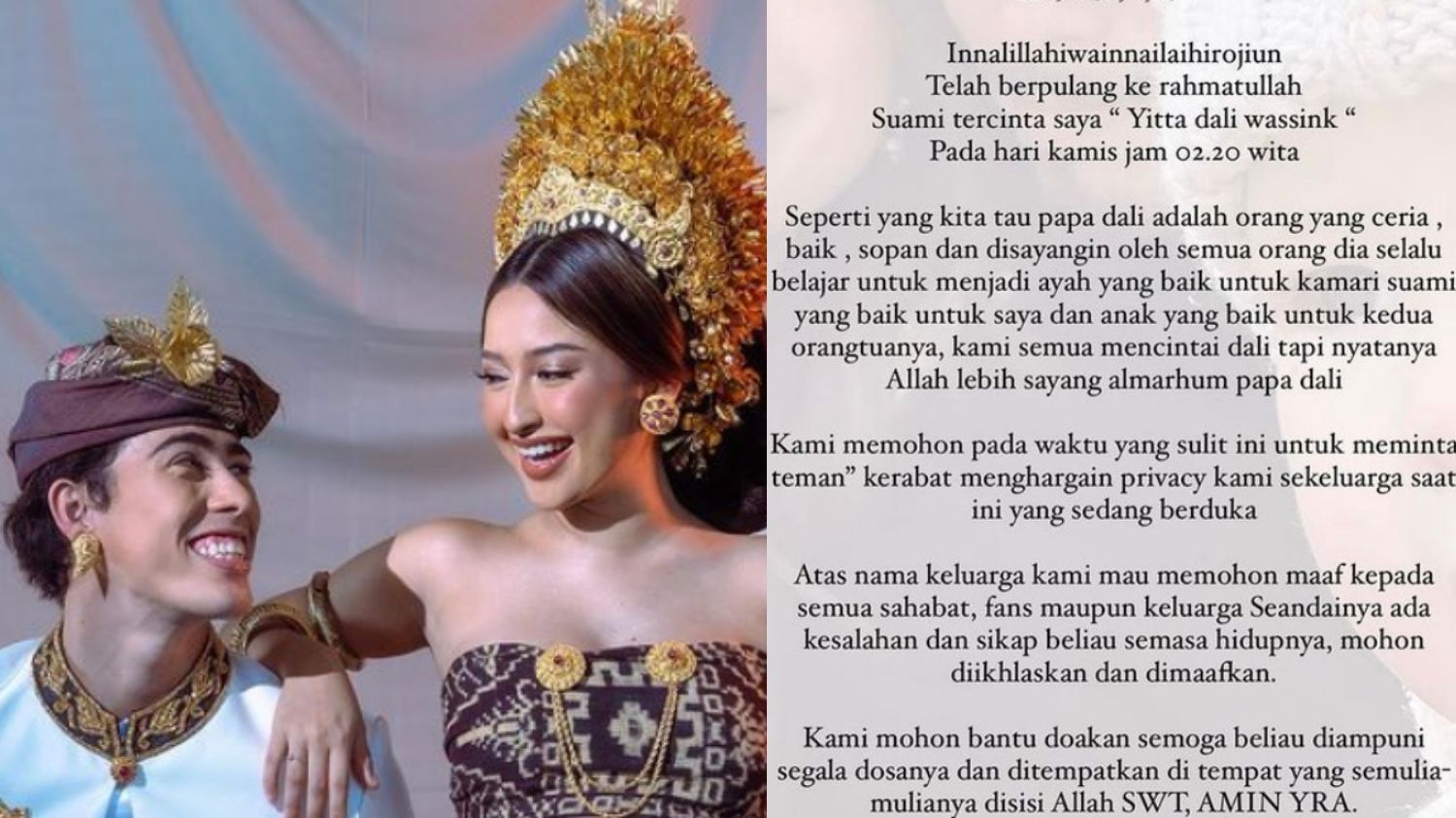 Suami Tercinta Dali Wassink Meninggal Dunia, Jennifer Coppen: Allah Lebih Sayang Almarhum