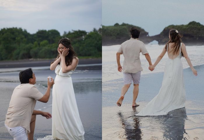 Selamat! Billy Syahputra Lamar Kekasihnya Vika Kolesnaya di Pantai Bali