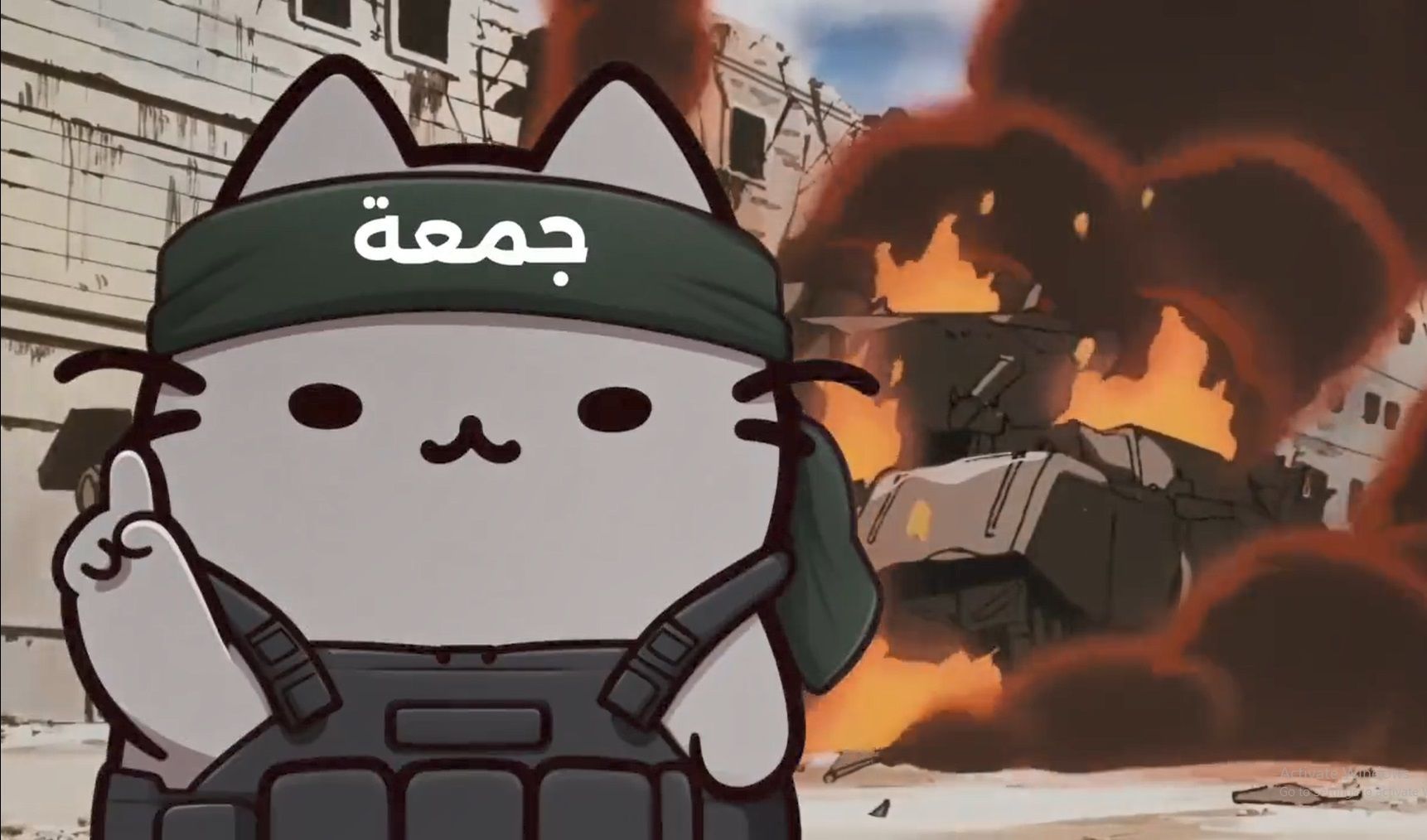 Animator Korea Ini Ciptakan Animasi Unik Pejuang Palestina Berwujud Kucing Gemoy Lawan Tank Penjajah