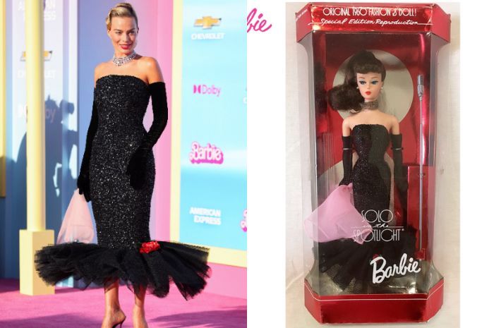 Margot Robbie Tampil Anggun Pakai Gaun Boneka Barbie Tahun 1960 di Premiere Film ‘Barbie’