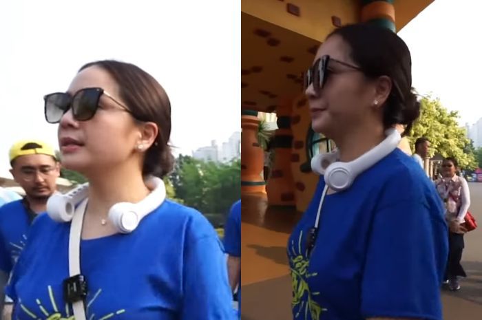 Nagita Slavina Pakai Kipas Leher Unik, Netizen Kaget Lihat Harganya