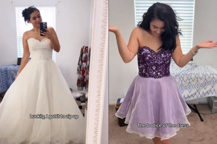 Wanita Ini Potong dan Cat Gaun Pengantinnya Jadi Ungu Demi Nonton Konser Taylor Swift