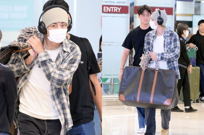 Fashion Bandara V BTS Sepulang dari Jepang Jadi Sorotan, Tenteng Tas Super Besar