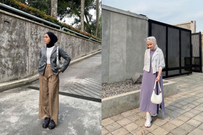 7 OOTD Blazer Hijab dengan Rok dan Celana untuk Tampil Casual