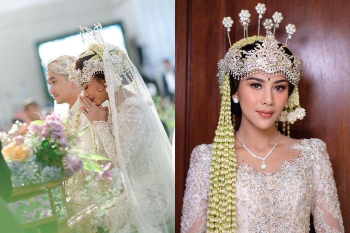Detail Kebaya Adinda Thomas di Hari Pernikahan, Mewah dengan Detail Panjang Menyapu Lantai