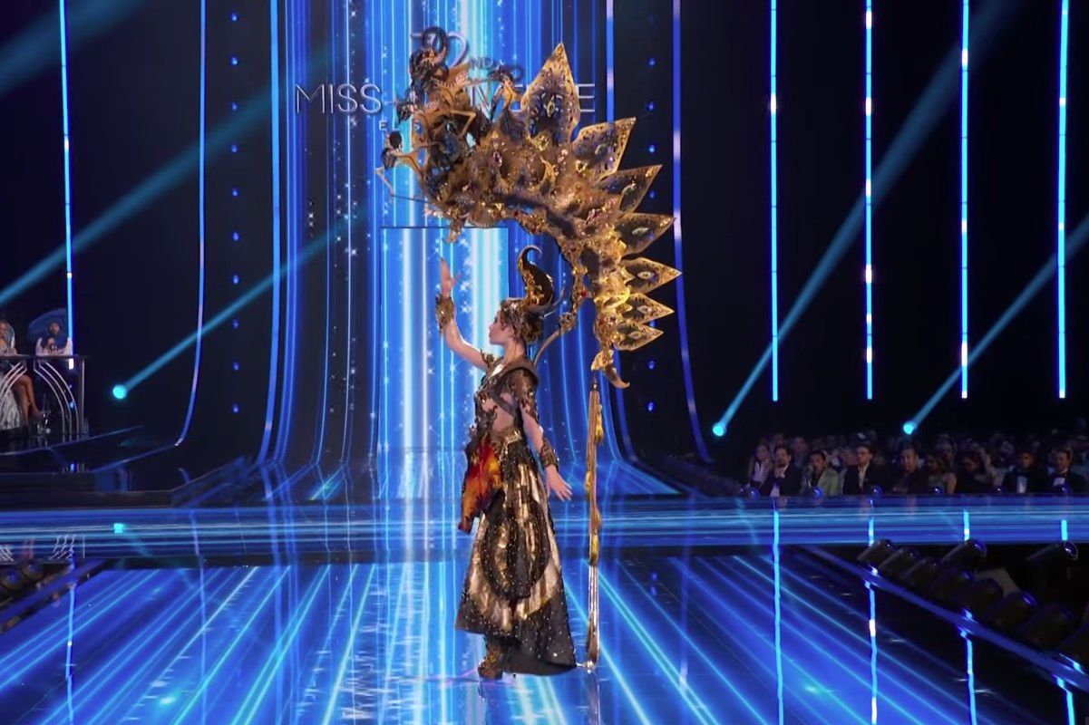 Wakili Indonesia, Fabienne Nicole Groeneveld Kenakan Kostum Nasional Wayang di Miss Universe 2023