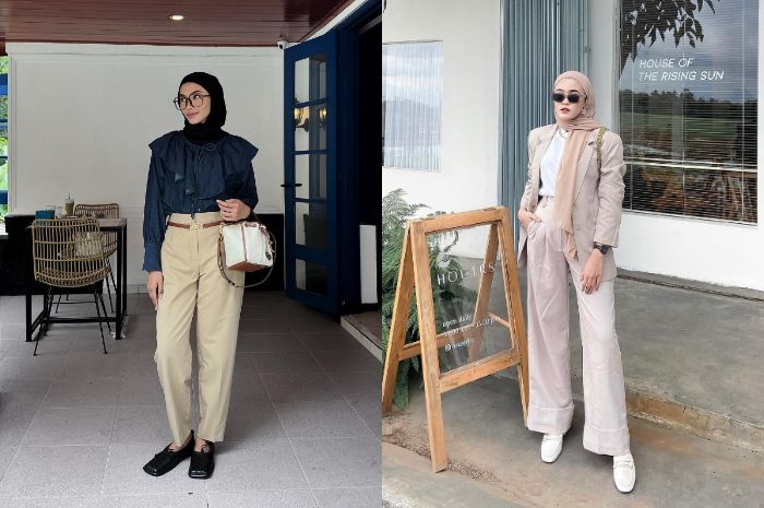 5 OOTD Celana Cream untuk Outfit Style Wanita Hijab, Keren!