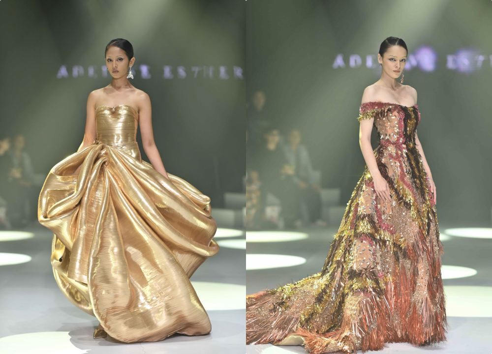 Mengintip Gaun Malam Glamor Bertema 'Mercurial Fall-Winter' karya Adeline Esther di PIFW 2024