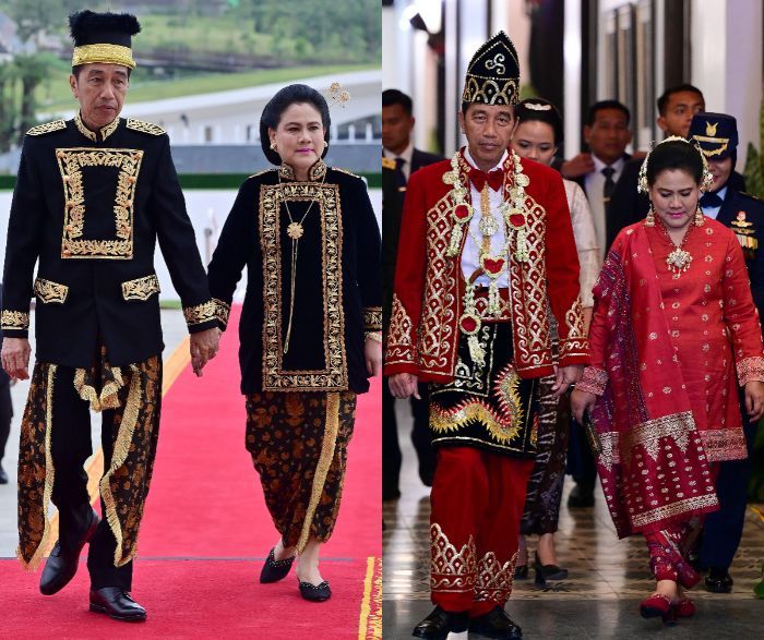 Perbedaan Baju Adat Presiden Jokowi saat Upacara Pengibaran dan Penurunan Bendera HUT RI ke-79 di IKN