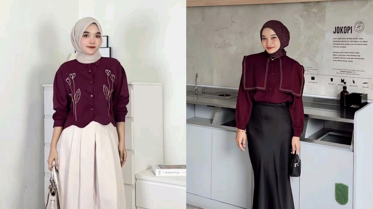 5 Warna Hijab yang Cocok Dipadukan dengan Baju Burgundy