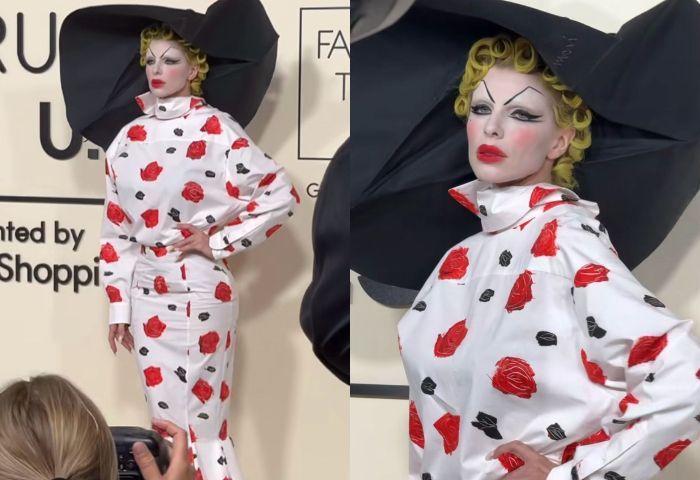 Julia Fox Tampil dengan Riasan Menor ala Badut di Fashion Trust Awards 2025