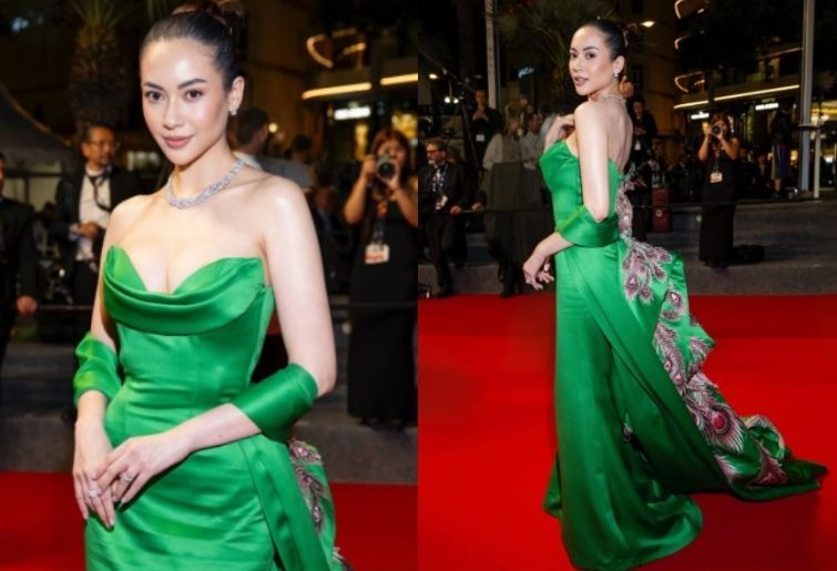 Pesona Elvira Devinamira di Cannes 2025: Tampil Elegan dalam Balutan Gaun Hijau Emerald