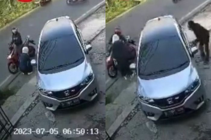 Komplotan Pencuri Modus Kempes Ban di Pamulang Terekam CCTV: Pelaku Kompak dan Cepat saat Beraksi