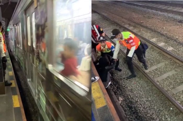 Detik-detik Menegangkan Wanita Jatuh ke Rel saat Kereta Melintas di Stasiun Sudirman, Begini Nasibnya!