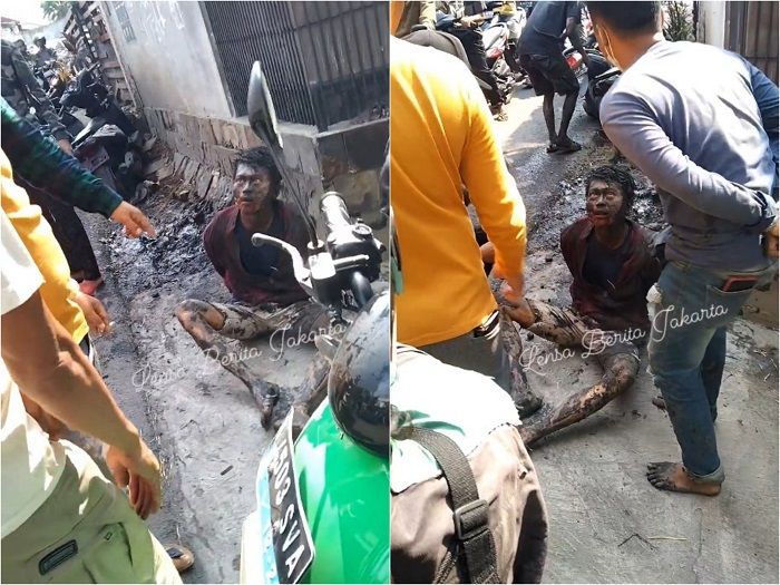 Viral Pencuri Tabung Gas di Bekasi Kepergok, Dikejar Sampai Masuk Got!