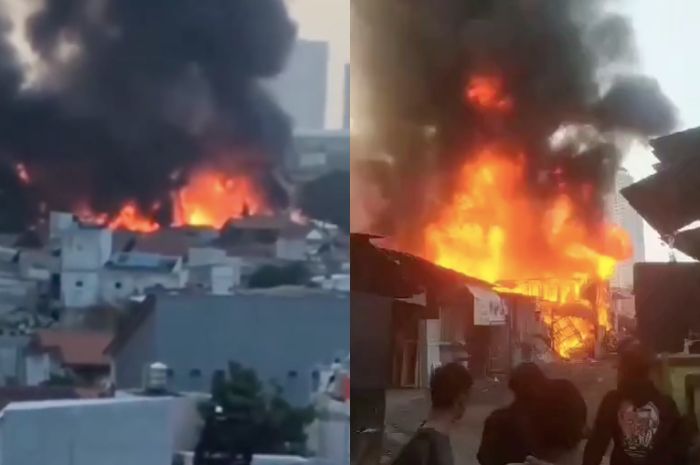Perkampungan Padat Penduduk di Dekat RSUD Kebayoran Lama Terbakar
