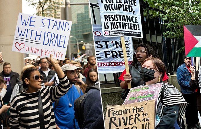 Demo di Times Square, Pro Israel dan Pro Palestina Terlibat Baku Hantam dan Saling Ludah