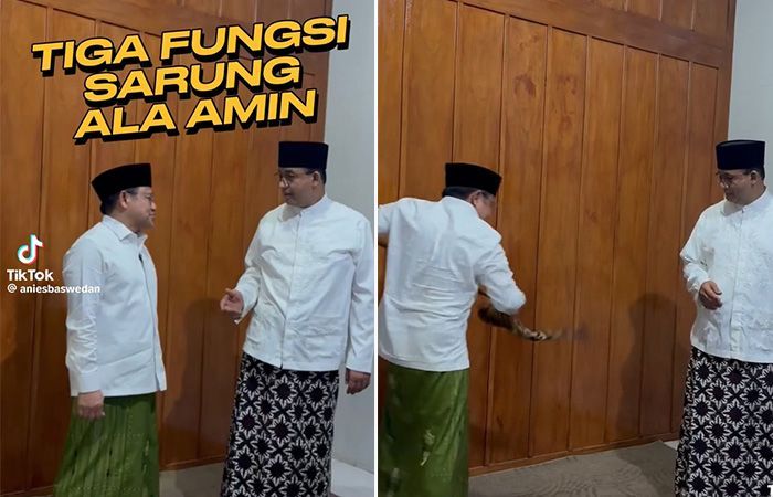 Mumpung Belum Jadi Presiden, Cak Imin Pecut Anies Pakai Sarung sampai Kaget