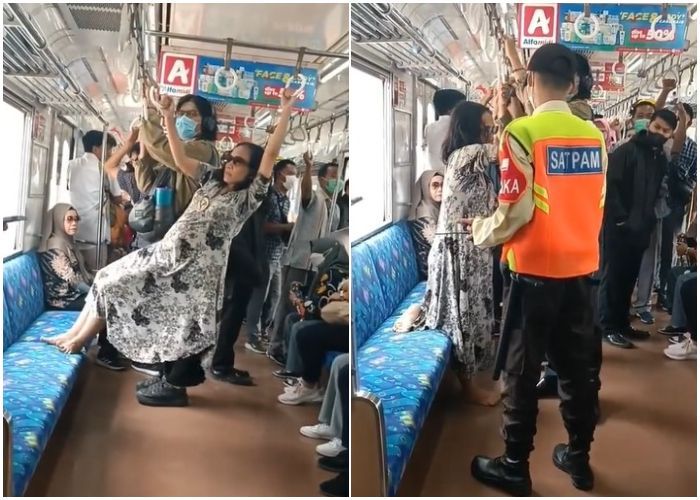 Viral Wanita Gelantungan dan Usir Penumpang di KRL karena Mau Olahraga, Langsung Diamankan Security