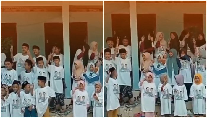 Viral Puluhan Anak TK di Pamekasan Dilibatkan Kampanye Prabowo-Gibran, Pakai Baju Oversize Lantukan Yel-yel