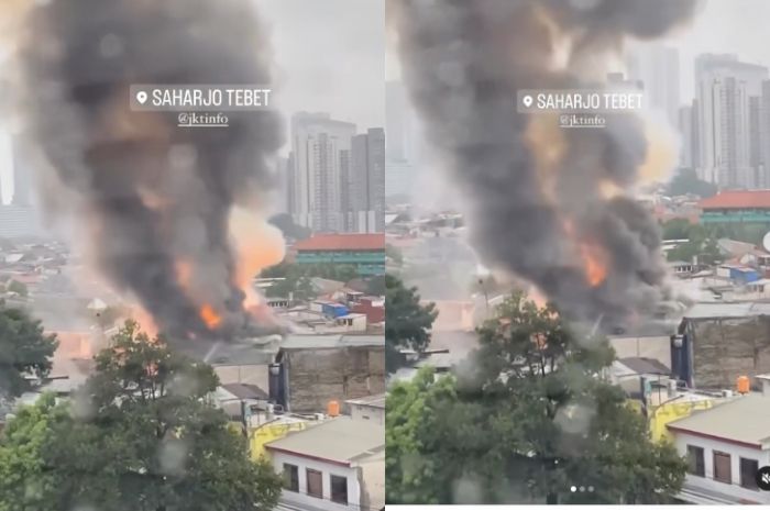 Pemukiman di Saharjo Jaksel Terbakar, 27 Unit Mobil Damkar Diterjunkan