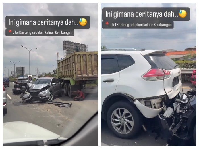 Kecelakaan Beruntun di Tol Jakarta-Tangerang Siang Tadi, CRV hingga X-Trail Ringsek Dihajar Truk