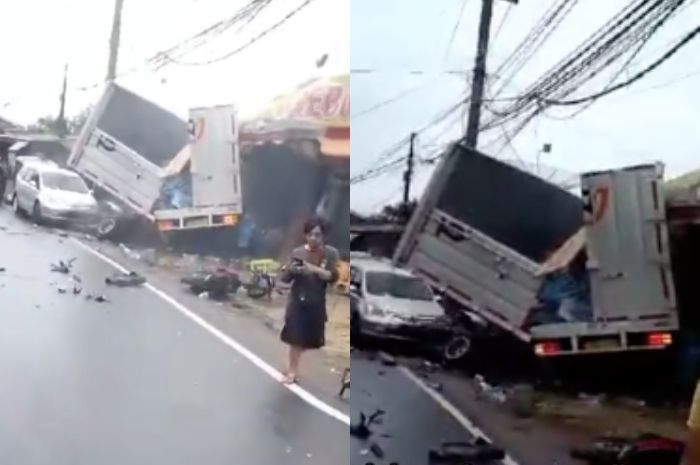 Terjadi Kecelakaan Beruntun di Jalur Puncak Bogor Siang Ini, Videonya Bikin Merinding