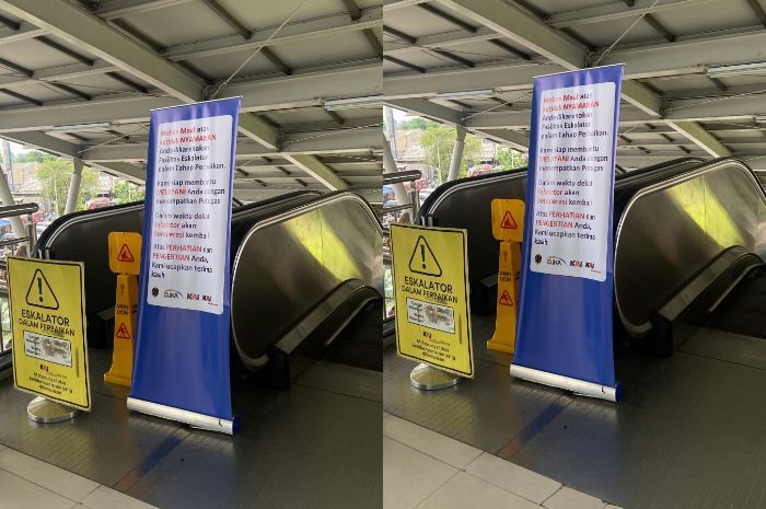 Belum Sampai 2 Jam Menyala, Eskalator di Stasiun Bekasi Kembali Rusak