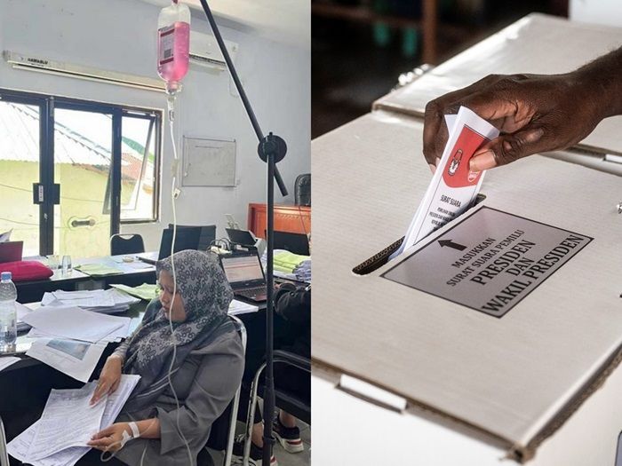 Kelelahan Awasi Proses Pemilu, Staf Bawaslu Parepare Diinfus Sambil Bekerja di Kantor