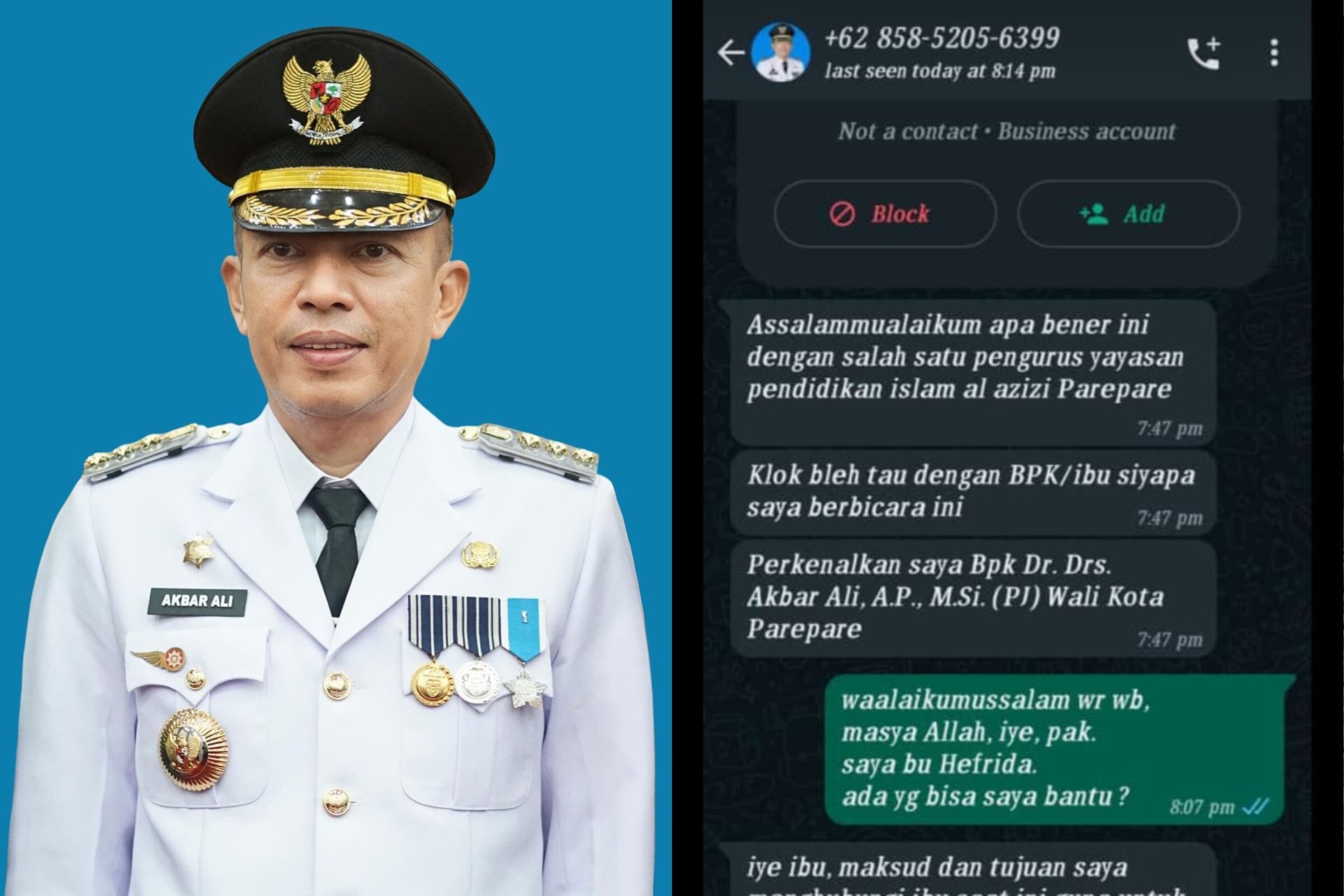 Nama Pj Wali Kota Parepare Dicatut Penipu di WhatsApp, Tawarkan Donasi untuk Masjid