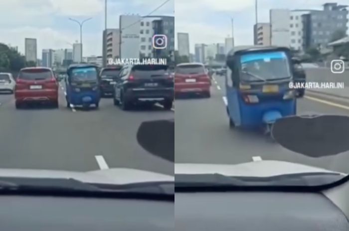 Bak Fast Forious! Aksi Bajaj Lawan Arah di Tol Akibat Google Maps