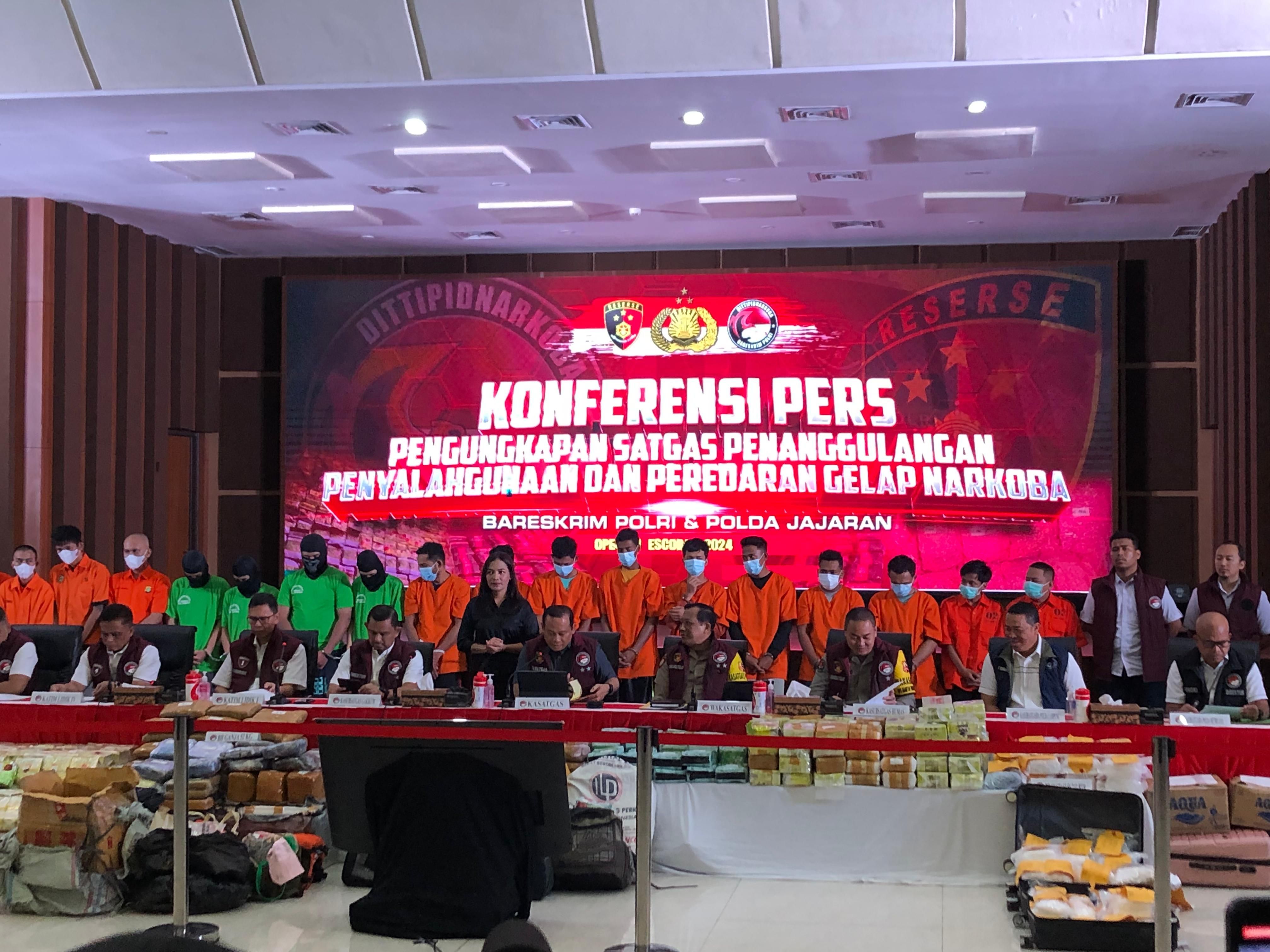 Mulai September 2023 hingga Maret 2024, Polri Ciduk 21.676 Tersangka Narkoba