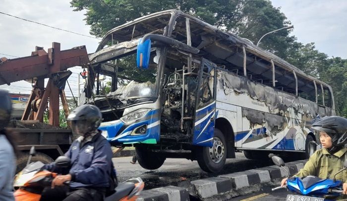Begini Kronologi Bus Terbakar di Ringroad Barat Yogyakarta