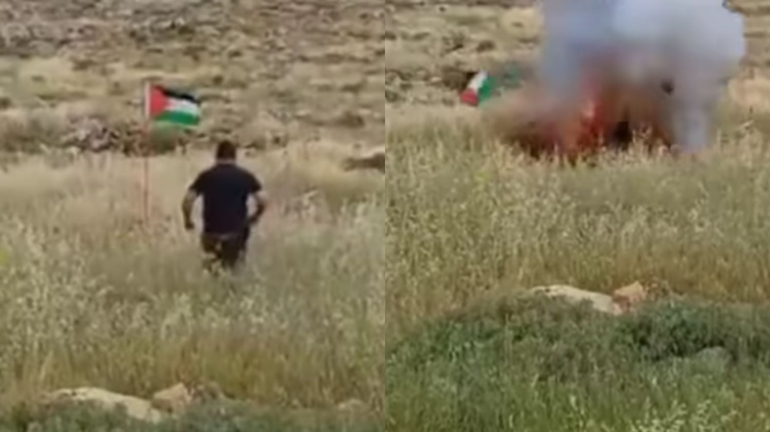 Ingin Tendang Bendera Palestina, Seorang Pria Tiba-tiba Terkena Ledakan