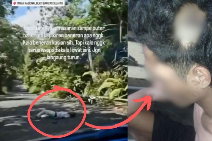 Viral Video Modus Begal Pria Terkapar di Jalan Taman Nasional Bukit Barisan, Ternyata Korban Kecelakaan Bukan Modus Begal