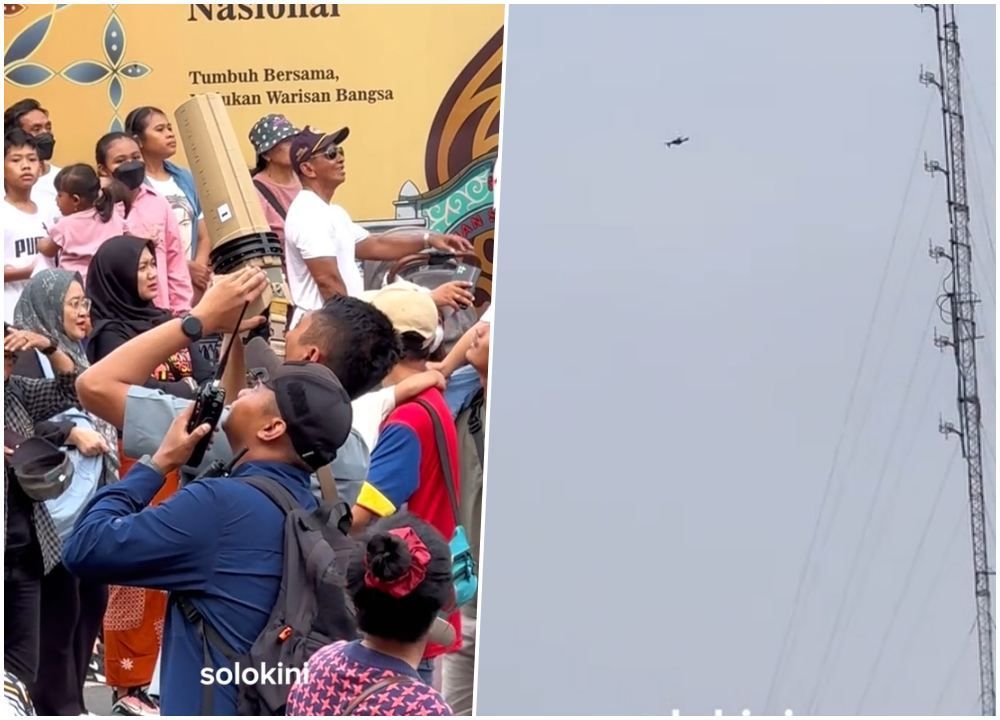 Detik-detik Paspampres Tembak Drone Liar Terbang di Atas Panggung Ibu Negara di Kota Solo
