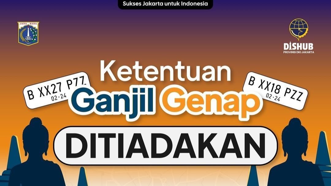 Libur Waisak 23-24 Mei 2024,  Aturan Ganjil Genap Jakarta Ditiadakan!