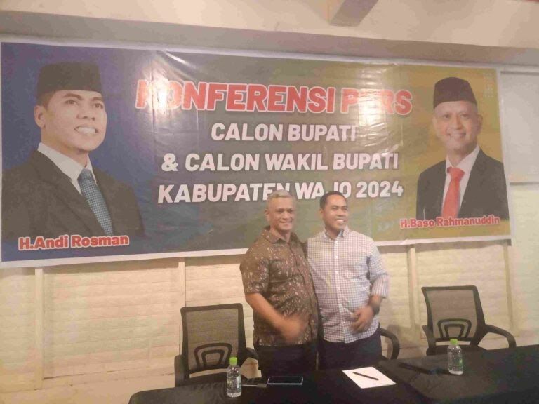 Andi Rosman-Baso Rahmanuddin Resmi Berpasangan di Pilkada Wajo 2024, Siap Tantang Petahana