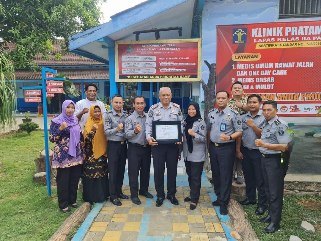 Klinik Lapas Kelas IIA Pamekasan Dapat Sertifikat Akreditasi Paripurna Dari Kemenkes