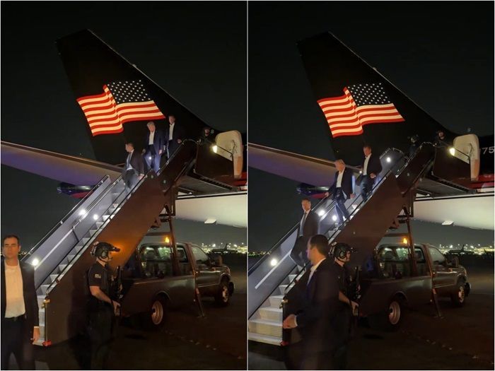 Penampakan Donald Trump Tiba di New Jersey usai Nyaris Tewas Tertembak