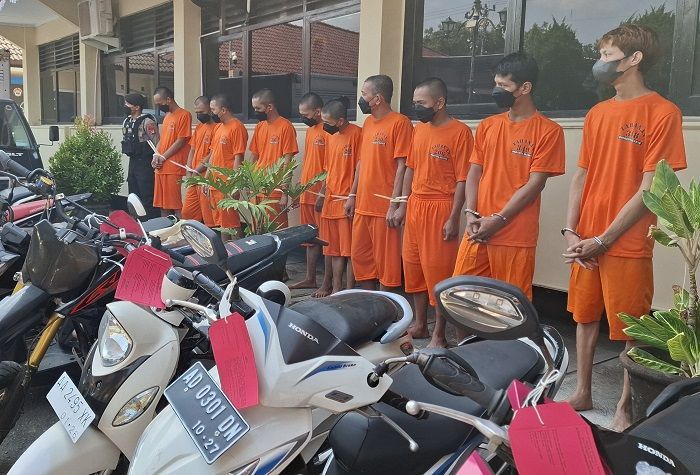 11 Pelaku Curanmor Diringkus Polisi, Gasakan Favorit Matic dan Trail Dijual Hingga Rp12 Juta