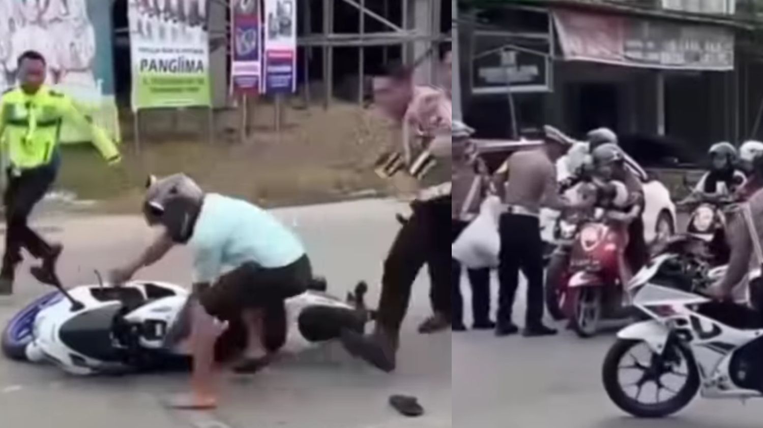 Viral Aksi Pemotor Berusaha Melarikan Diri saat Hendak Ditilang, Sampai Tabrak Polisi!