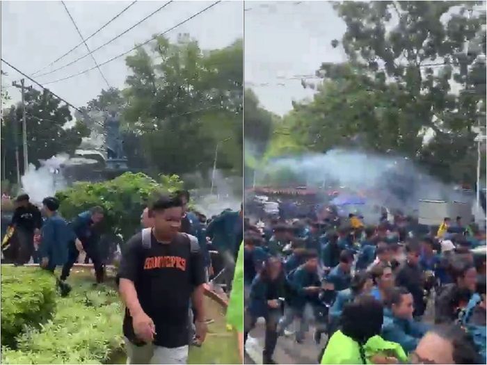 Demo Tolak RUU Pilkada di Semarang Ricuh, Massa Ditembakkan Gas Air Mata