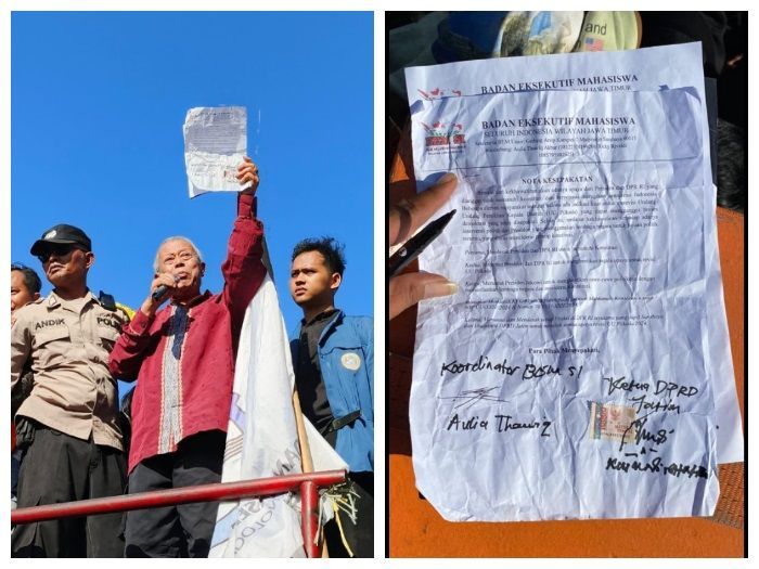 Temui Pendemo di Depan Gedung DPRD Jawa Timur, Kusnadi: Kami Mendukung Sepenuhnya Putusan MK!