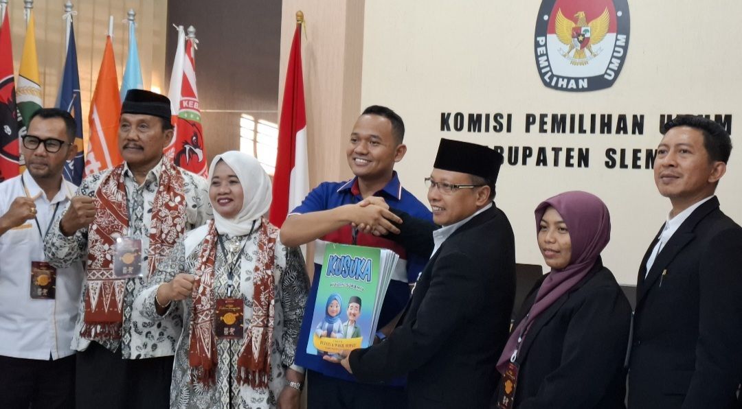 Hampir Tak Bisa Daftar, Akhirnya Pasangan Cabup dan Cawabup Sleman Harda Kustini - Soekamto didukung 6 Parpol