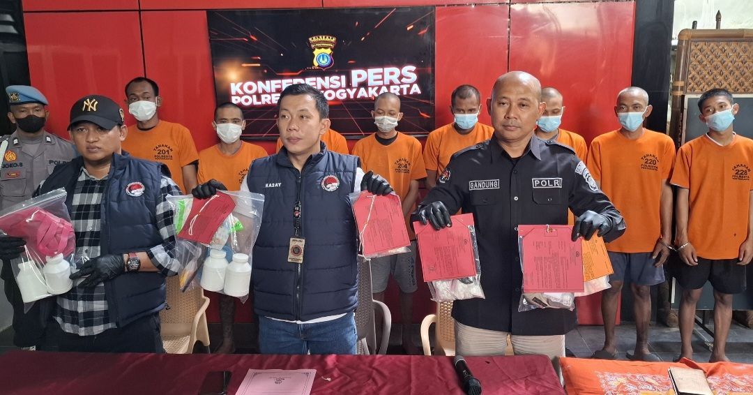 Polresta Yogyakarta Ringkus 8 Pria Tersangka Penyalahgunaan Narkoba, Paling Banyak Obaya Lebih dari 22 Butir
