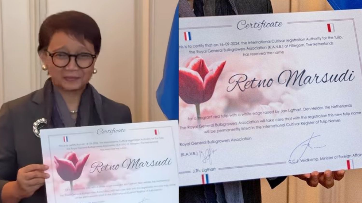 Dapat Penghargaan dari Belanda, Nama Retno Marsudi Diabadikan Jadi Jenis Bunga Tulip